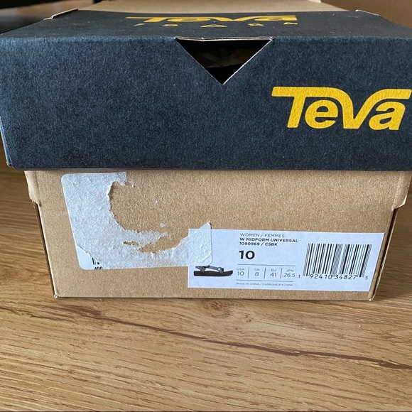 NWT 10 Teva Midform Universal Candy Stripe Black - Picture 9 of 9